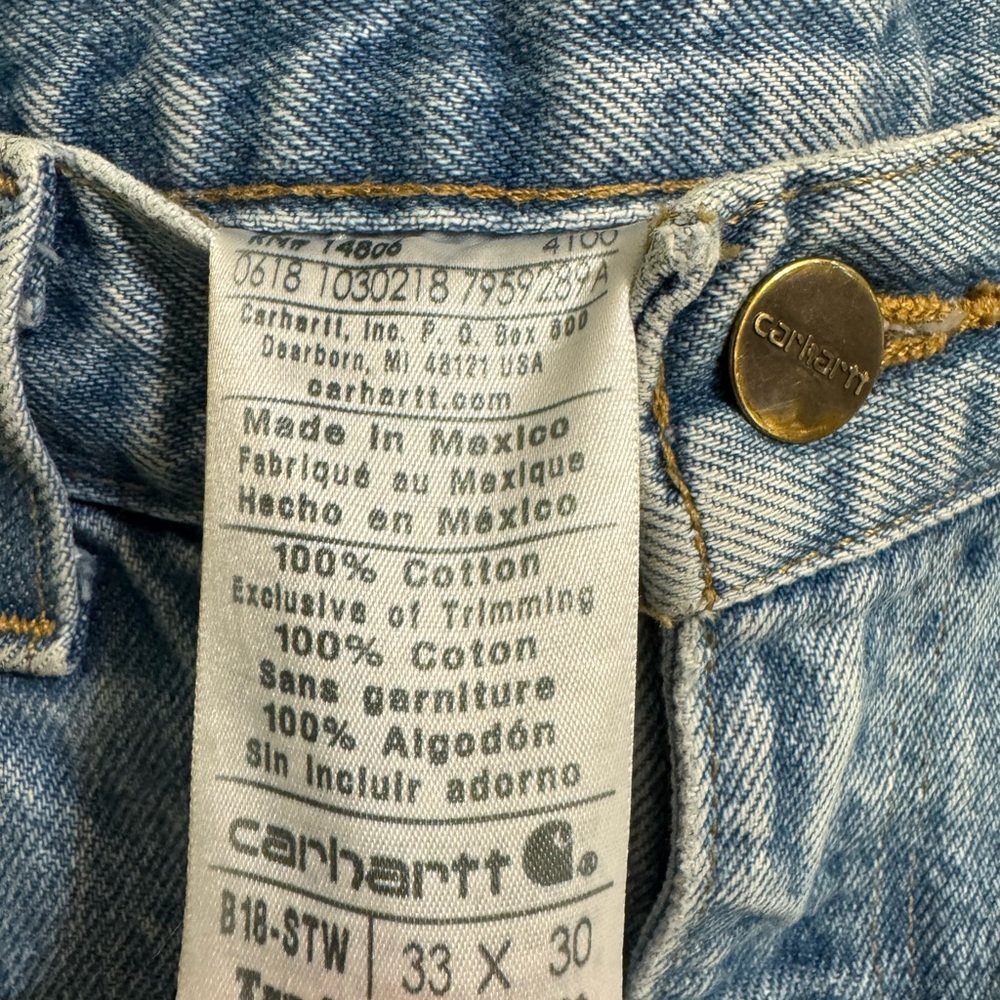 Vintage Y2K Carhartt Grunge B18 STW Jeans
33x30 Stone Wash Distressed Workwear - Picture 11 of 12